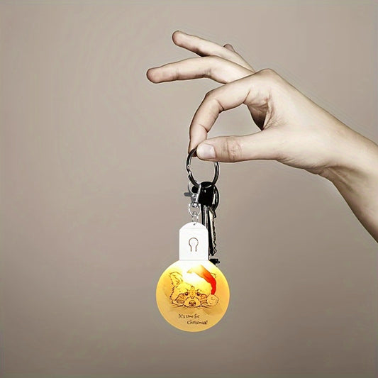 10pcs Acrylic Colorful LED Light Keychain Pendant