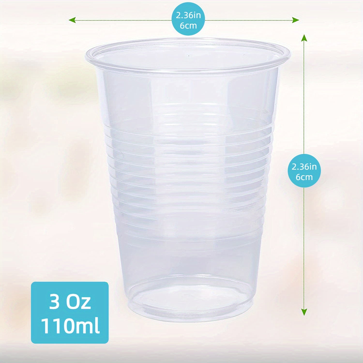 90pcs 3oz Transparent Plastic Cup Eco-Friendly Disposable Drink Cup