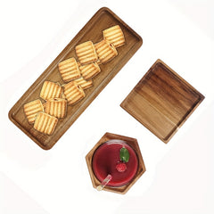 Portable Walnut Wooden Serving Tray for Home Decor & Kitchen