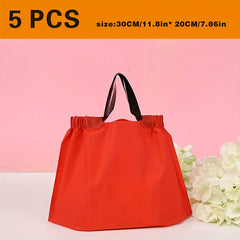 Red Christmas Gift Bag Catering Bread Shop Party Hand Packaging Bag