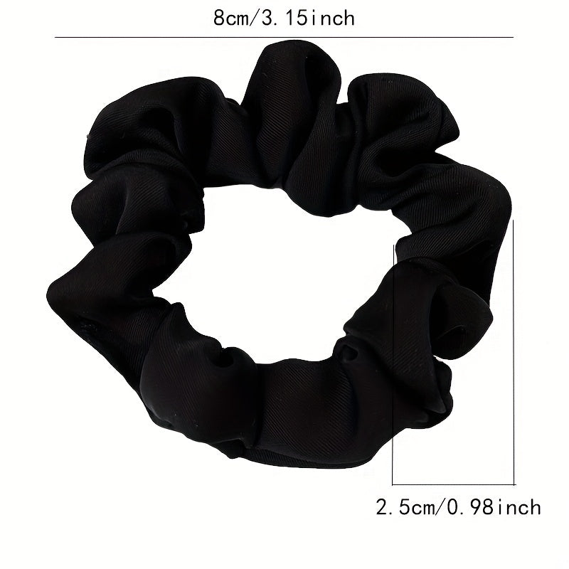 8pcs Solid Silk Hair Tie Vintage Ponytail Holder Elastic Headwear