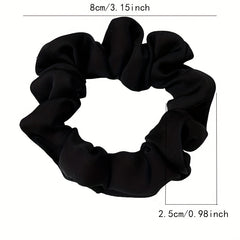 8pcs Solid Silk Hair Tie Vintage Ponytail Holder Elastic Headwear