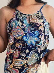 Paisley Print Spaghetti Strap Top for Summer Women