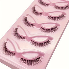 5 Pairs Faux Mink Cat Eye Effect 3D Fluffy False Eyelashes