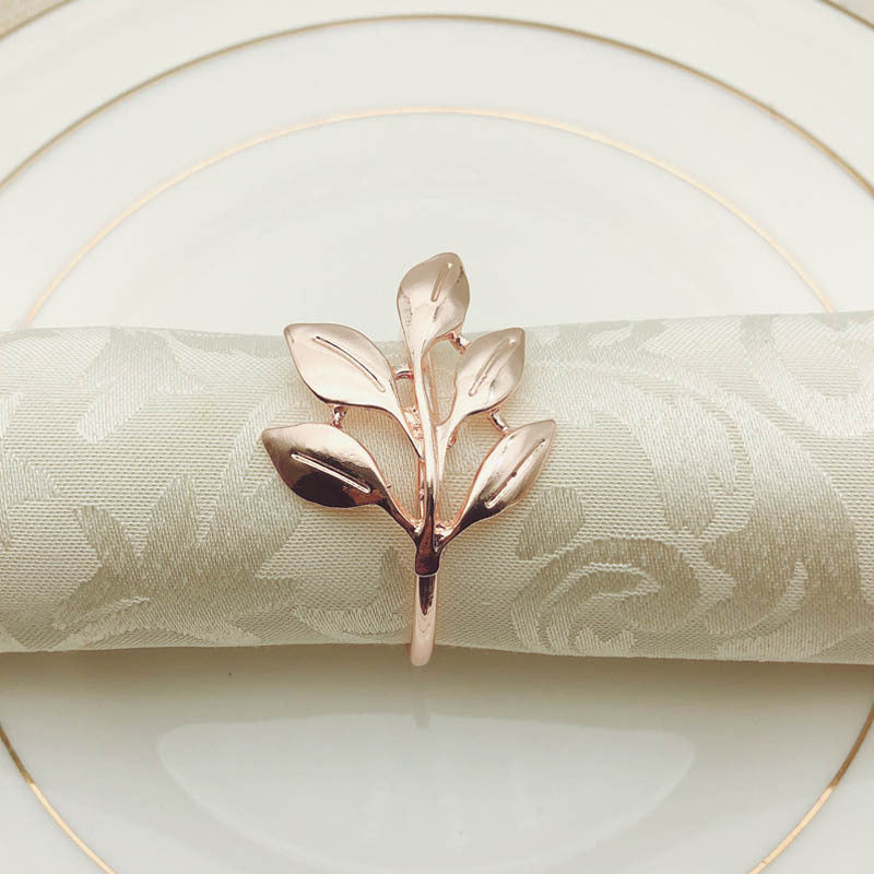 12pcs Metal Maple Leaf Napkin Holder Bar Xmas Christmas Wedding Decoration