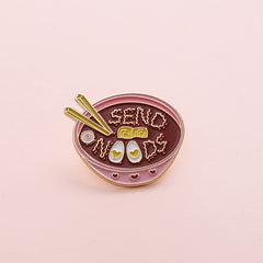 One Bowl Egg Soup Noodle Brooch Accessory
