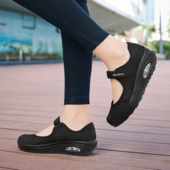 Women's Hook & Loop Fastener Backless Walking Shoes Breathable Sneakers