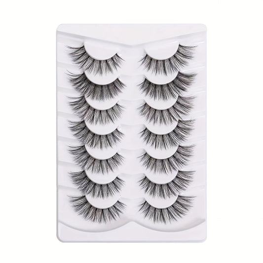 7 Pairs Thick 3D Curling False Eyelashes Fluffy Volume D Curl Lashes