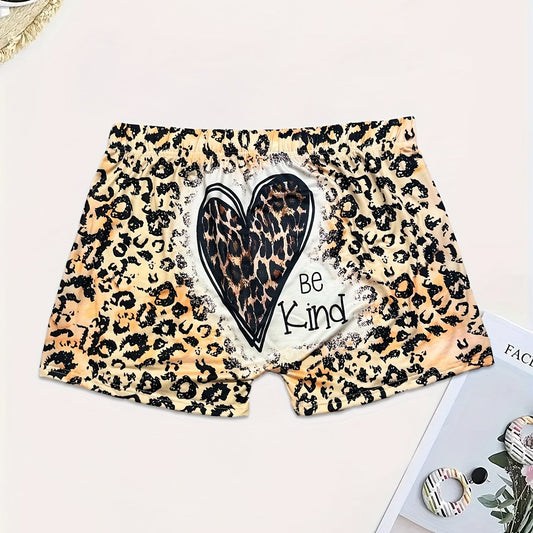  Sexy Shorts Women's Plus Slogan & Leopard Print