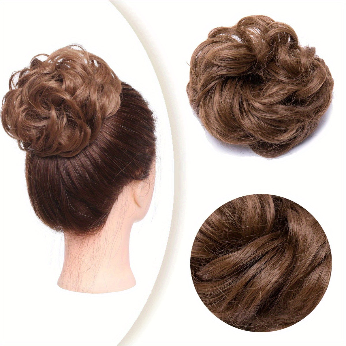 Messy Hair Bun Hair Pieces Curly Large Bun Scrunchies Extensions