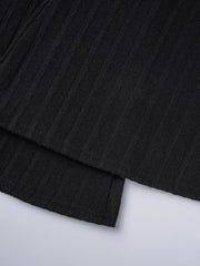  Ribbed High Rise Flared Leg Trousers