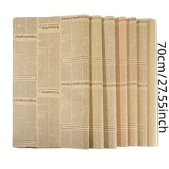 10pcs English Newspaper Double Sided Printing Love Flower Wrapping Papers