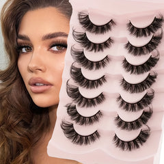 7 Pairs Cat Eye Dramatic False Eyelashes 8D Fluffy Extension Volume