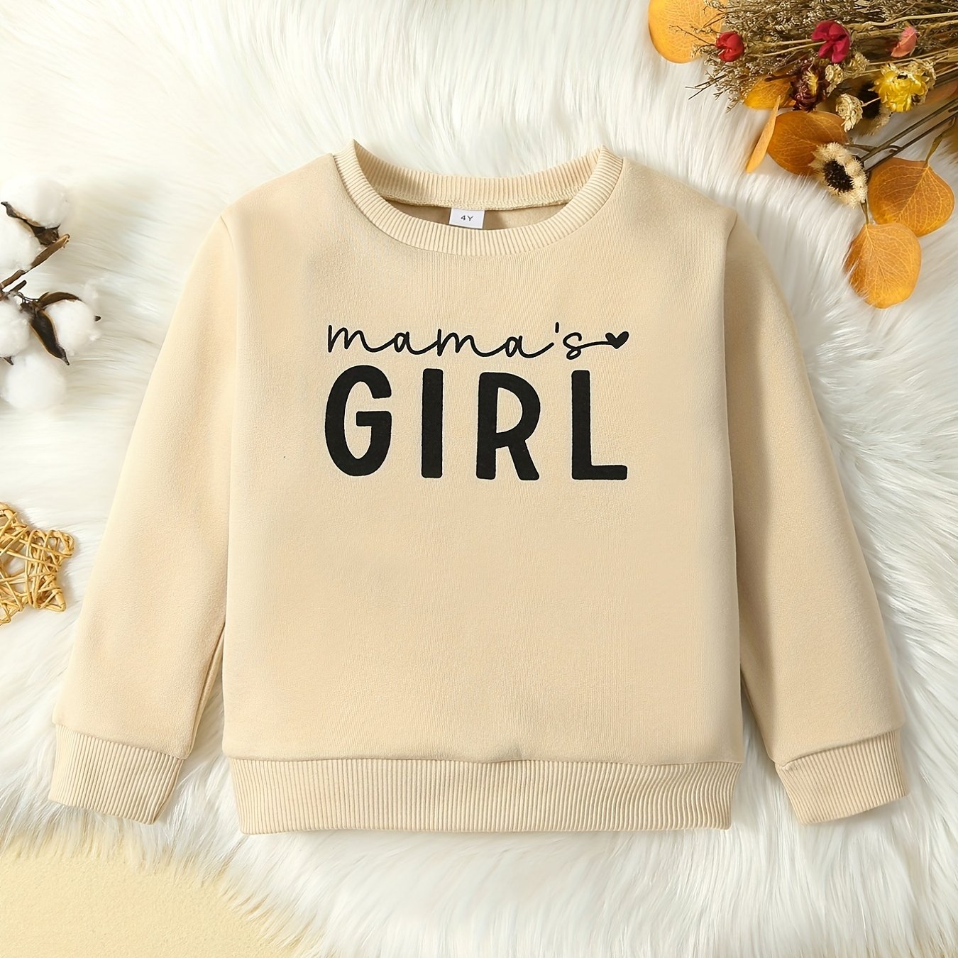 Girls Pullover 'Mama's Girl' Crew Neck Sweatshirt Long Sleeve Top