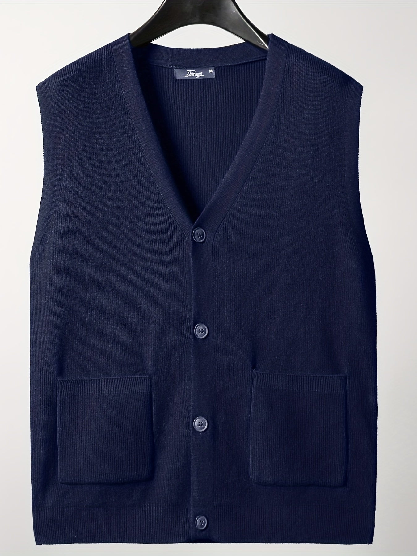 Men's V Neck Button Up Cardigan Vest for Fall Winter