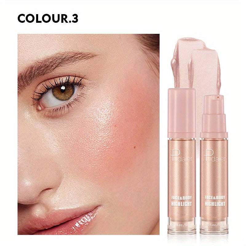 Glittery Liquid Highlight for Face and Body, Waterproof Sparkling Effect