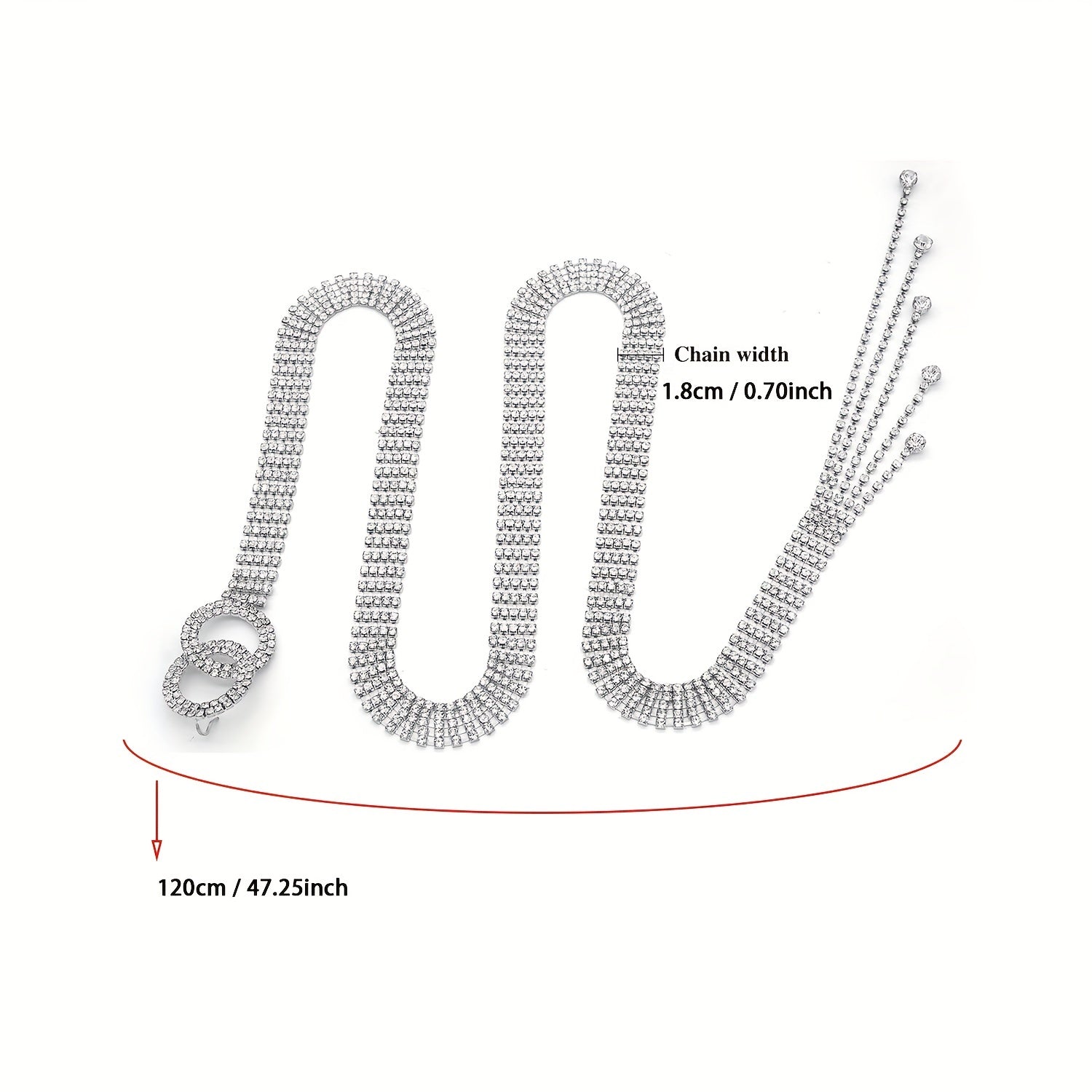 Rhinestone Waistband Y2K Chain Belt for Women