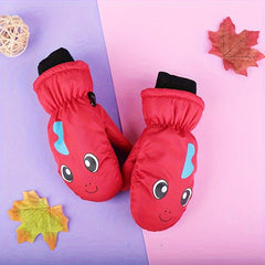 Winter Snow Mittens Waterproof Warm Ski Gloves Unisex Kids Cold Weather
