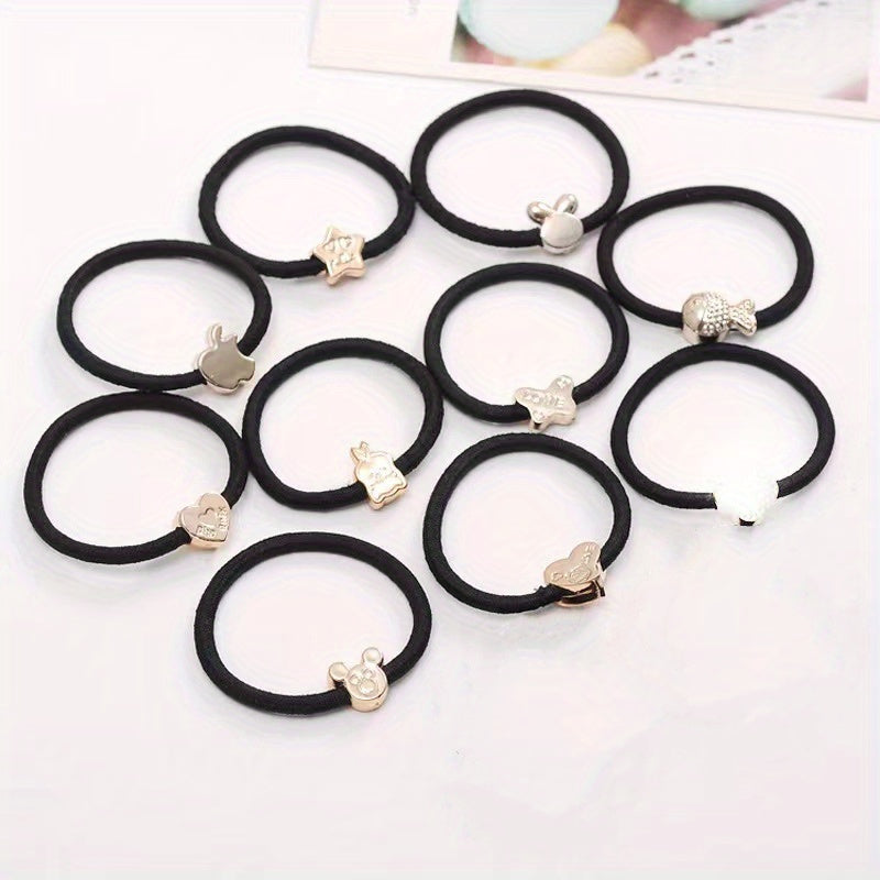 10 Pcs Non Slip Hair Tie Ponytail Holder Elastic Hair Accessory