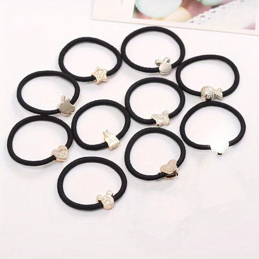 10 Pcs Non Slip Hair Tie Ponytail Holder Elastic Hair Accessory