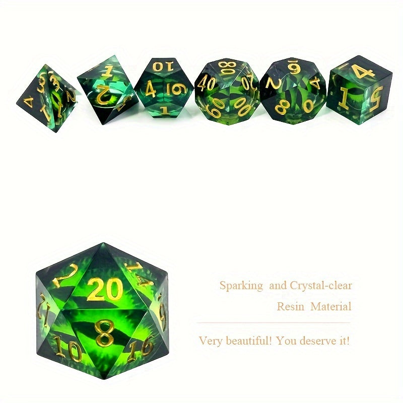 7pcs Resin Longan Dice for Games and Entertainment