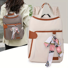 Large Capacity Backpack with Silk Scarf for Outdoor Travel