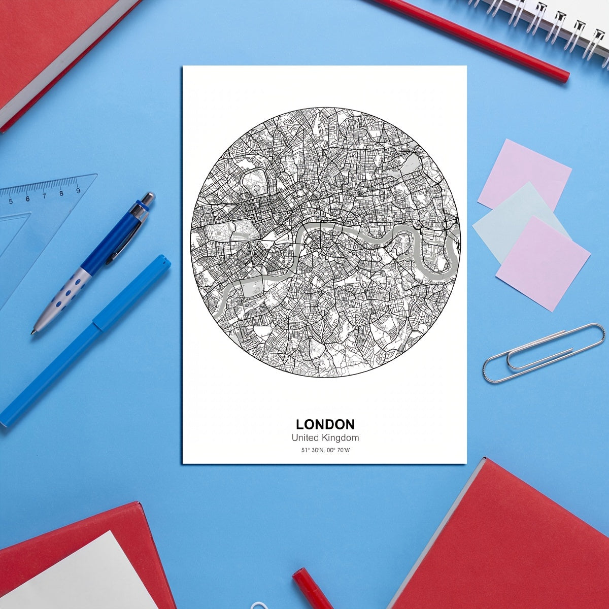 Large Cities Circle Maps Stickers for Children - Set of 1