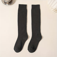 Women's Solid Thigh High Socks Warm Stockings