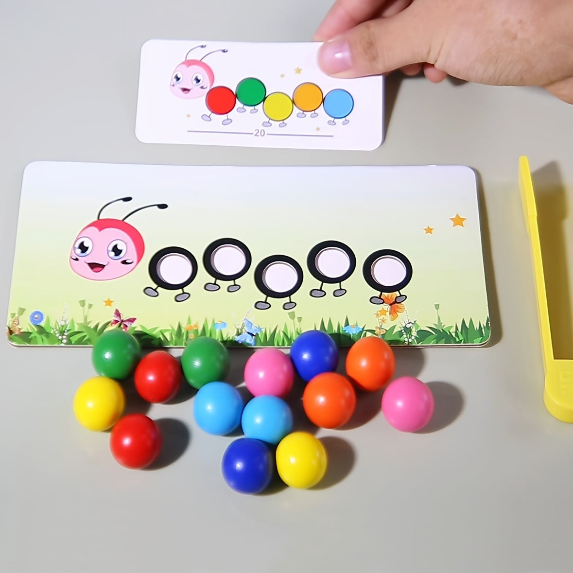 Wooden Worm Bead Eating Game for Recognition Skills