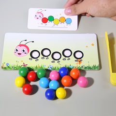 Wooden Worm Bead Eating Game for Recognition Skills