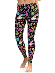 Cartoon Print High Waist Leggings for Women