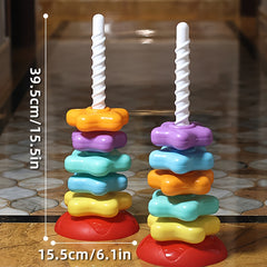 Colorful Rotating Tower Toy for Early Education