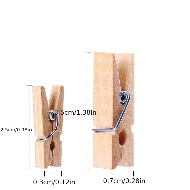 50pcs Colorful Wooden Clip for DIY Crafts and Photo Storage