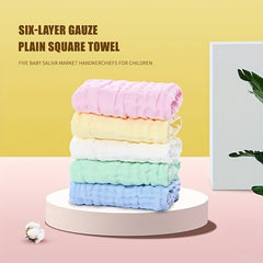 5 Soft Baby Towels 30x30cm - Face, Handkerchiefs, Bath, Feeding, Burping Cloths