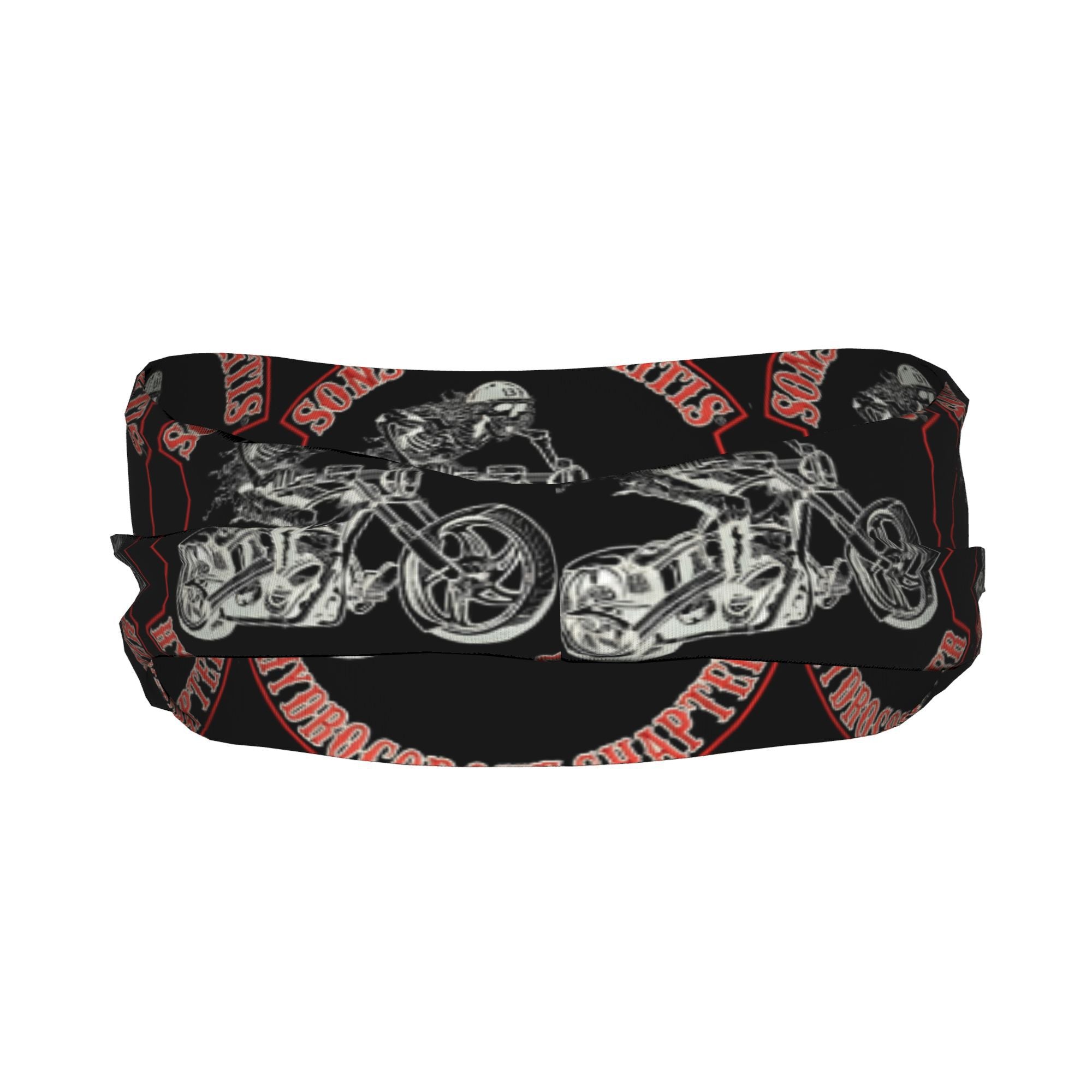 Unisex Motorcycle Skull Headband Red