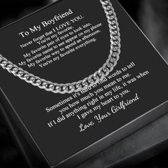 Cuban Chain Link Necklace for Boyfriend Gift Boxed