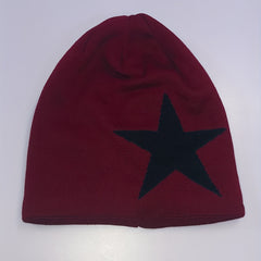Neutral Large Star Jacquard Plus Velvet Knitted Hat