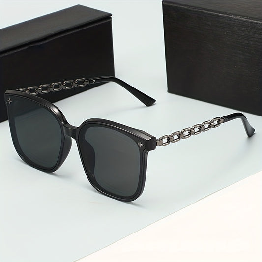 Square Sunglasses Chain Charm Anti Glare UV400