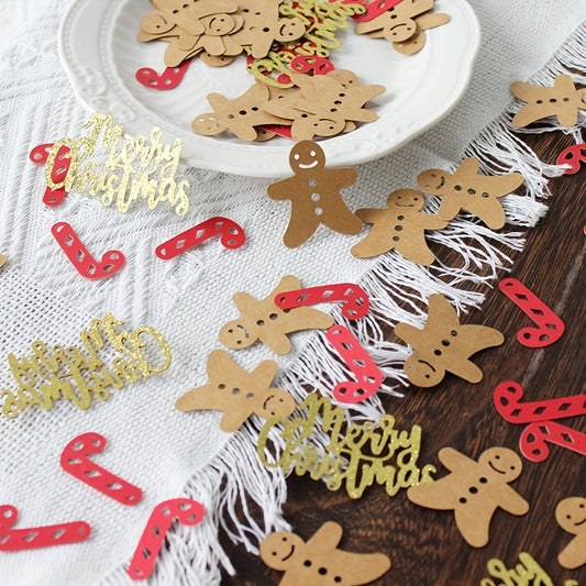 100pcs Golden Glitter Merry Christmas Confetti
