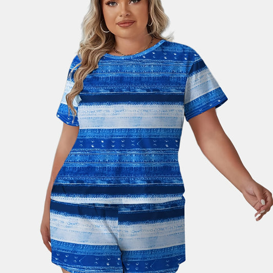  Striped Tee & Shorts Pajama Set