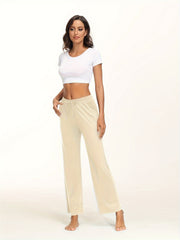 Elastic Waist Breathable Sweatpants Sports Running Wide Leg Pants