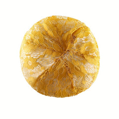 Yellow Lace Flower Beanie Elastic Lightweight Skull Cap