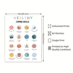 Counselor Office Decor Coping Skills Poster Self Care Therapy Tools Art