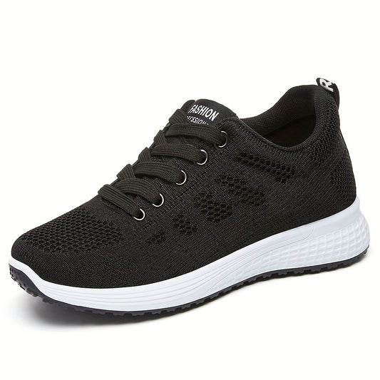 Women's Knit Running Shoes Lace Up Lightweight Sneakers