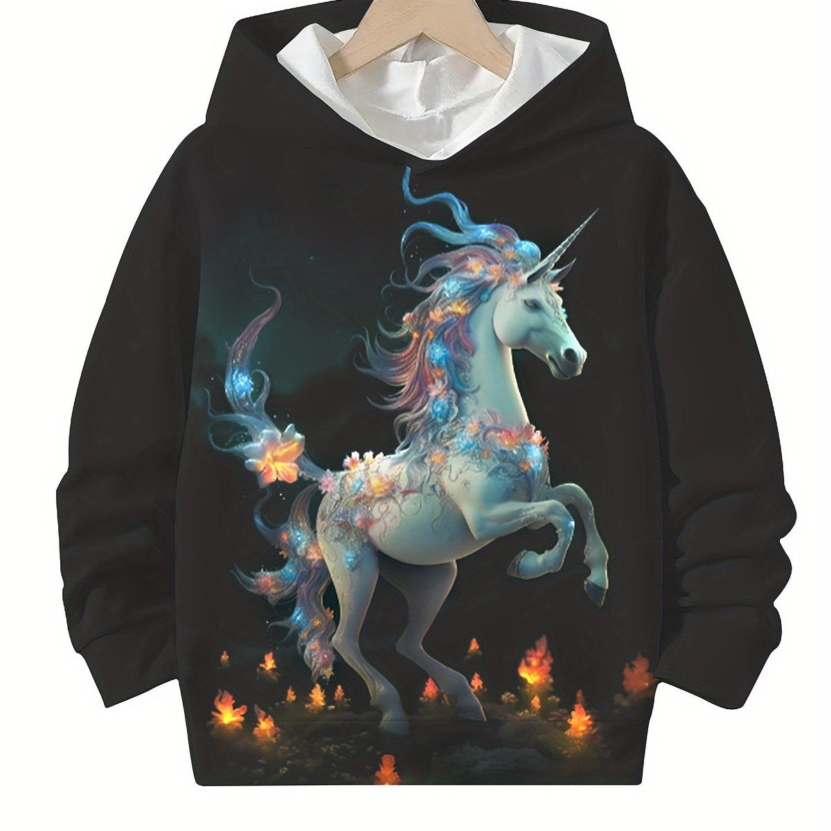 Unicorn Graphic Hoodies Girls Hooded Pullover Spring Fall Gift