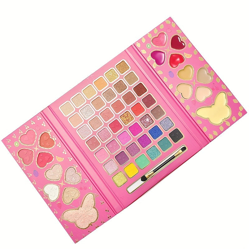 60 Colors Eyeshadow Palette Highlighter Blush Lip Gloss Makeup Palette