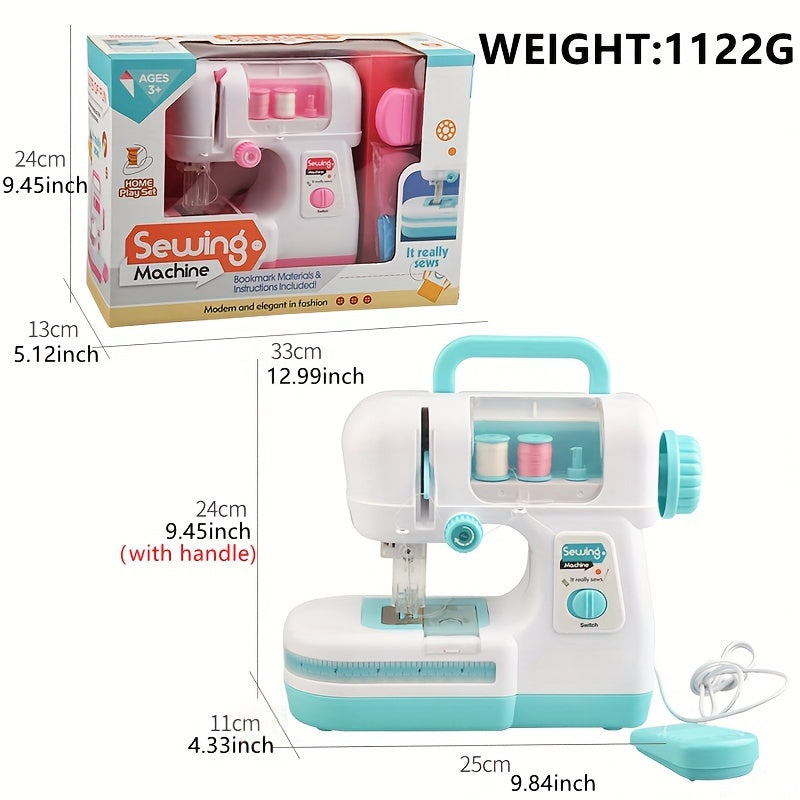 Portable Sewing Machine for Kids with Fabric, Thread, Measuring Tape