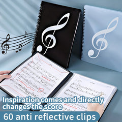 30 Sheets Music Sheet Clip Book A4 Non-Reflective Storage