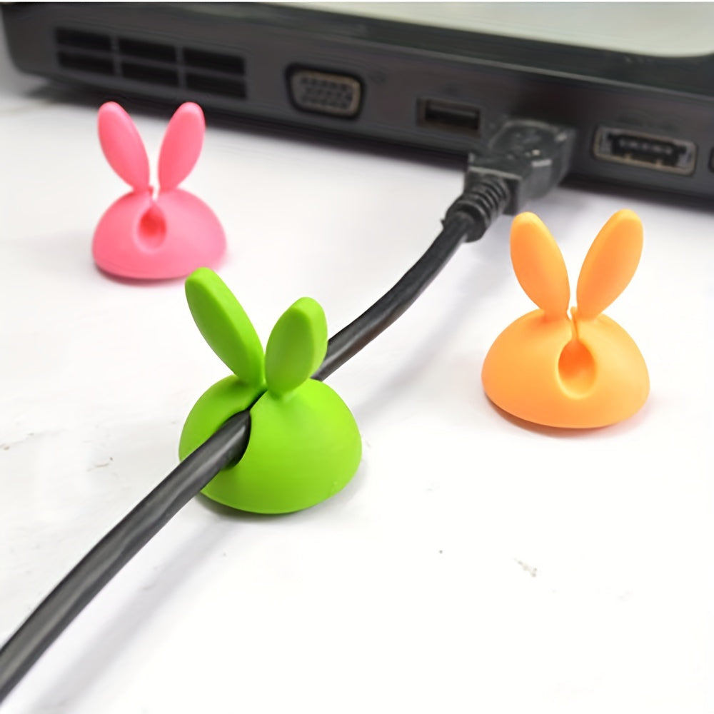 3pcs Rabbit Ear Wire Clip Desktop Wire Fixing Device in Multiple Colors