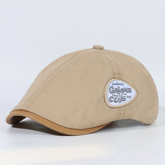 Vintage Patch Newsboy Hat Solid Beret Cap Cotton Flat Hat